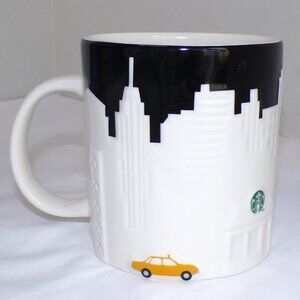 Starbucks 2012 New York City Skyline Coffee Mug Relief Series 16 oz. Taxi # 4001
